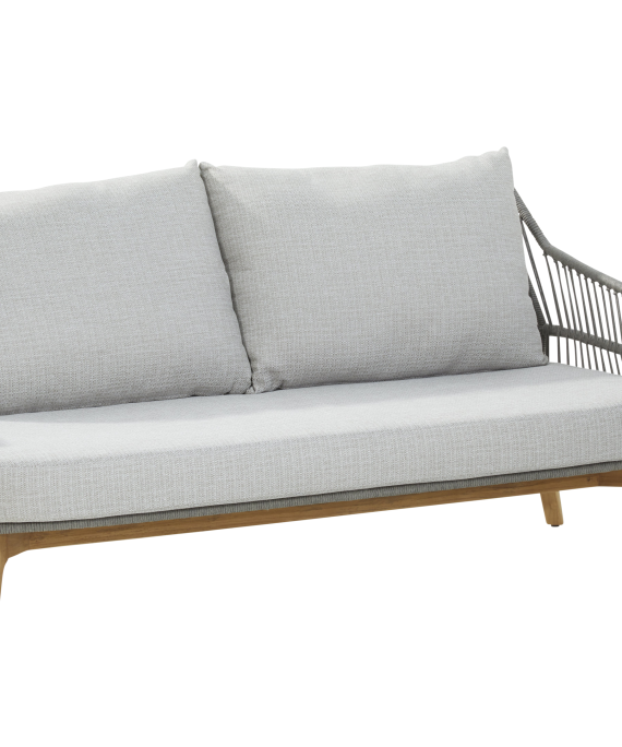 Sempre Living Bench 2.5 Seaters Teak Silver Grey With 3 Cushions