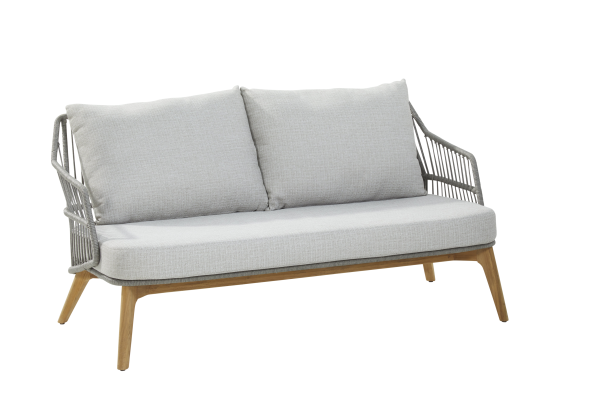 Sempre Living Bench 2.5 Seaters Teak Silver Grey With 3 Cushions