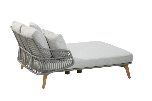 Sempre Daybed Teak Silver Grey With 5 Cushions - Image 3