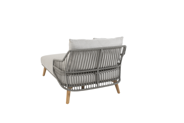 Sempre Sunbed Teak Silver Grey With 3 Cushions - Image 3