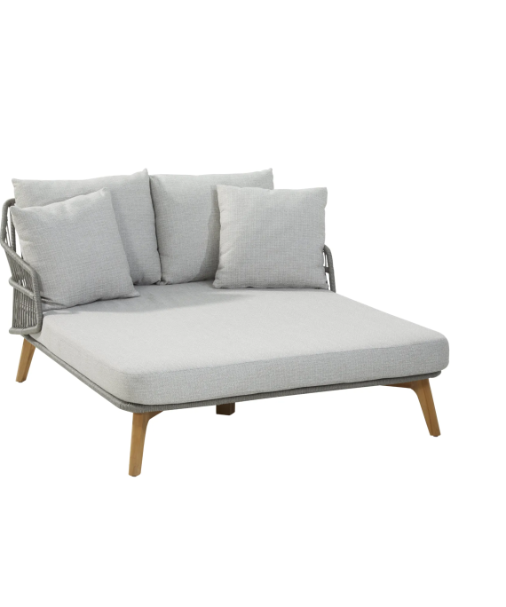 Sempre Daybed Teak Silver Grey With 5 Cushions