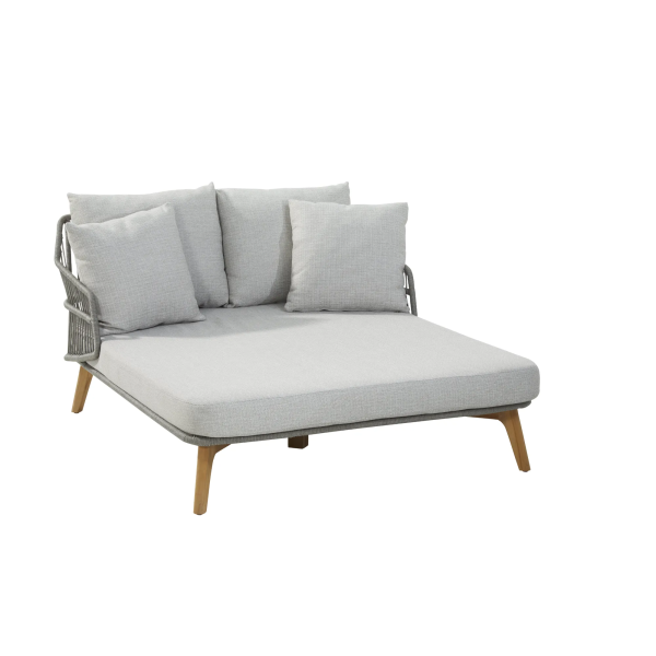 Sempre Daybed Teak Silver Grey With 5 Cushions