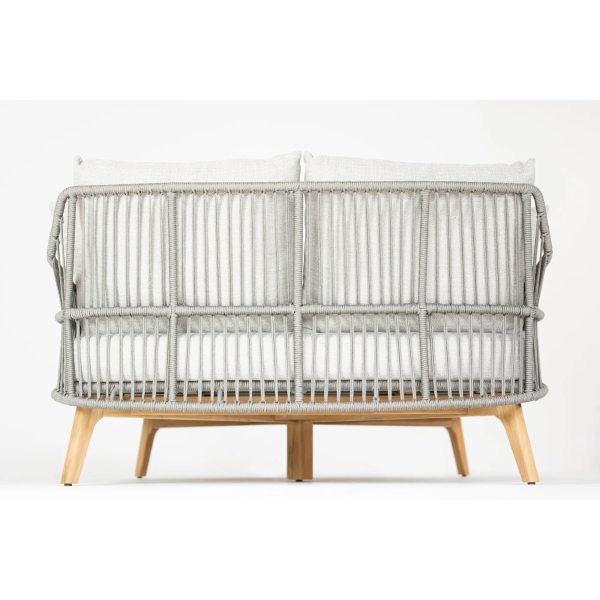 Sempre Daybed Teak Silver Grey With 5 Cushions - Image 4