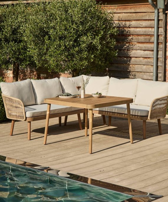 Eaden Rope Corner Dining Set -  Natural