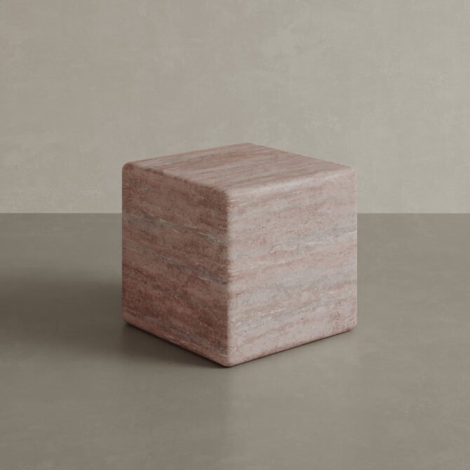 Cerazo Travertine Coffee Table, Red - Image 7