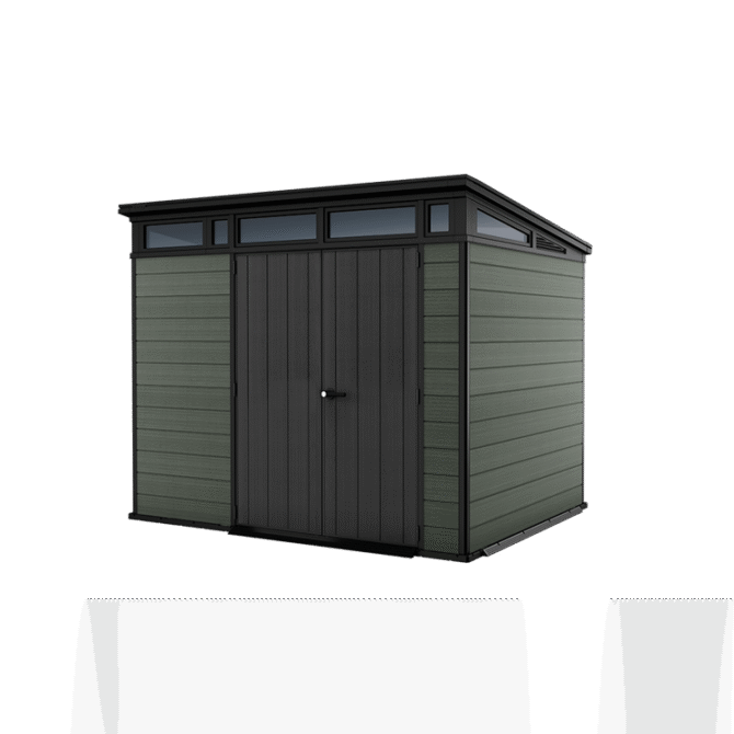 Keter 9x 7 Cortina Heavy Duty Plastic Pent Shed – Dark Green