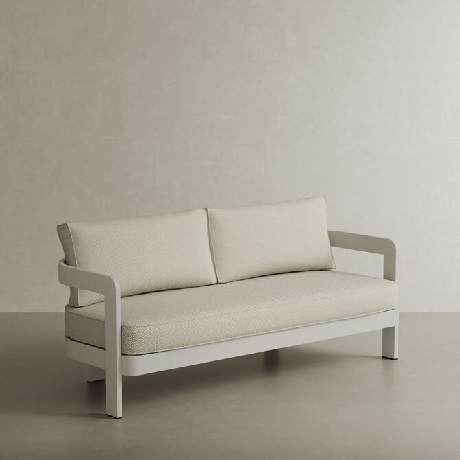 N3 Stone Three Seater Sofa Pearl Herringbone - Image 3