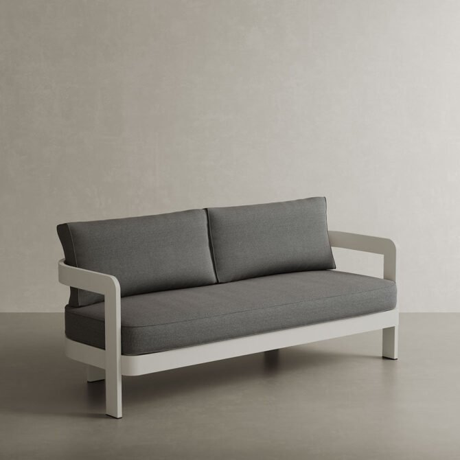 N3 Stone Three Seater Sofa Smoke Weave - Image 2
