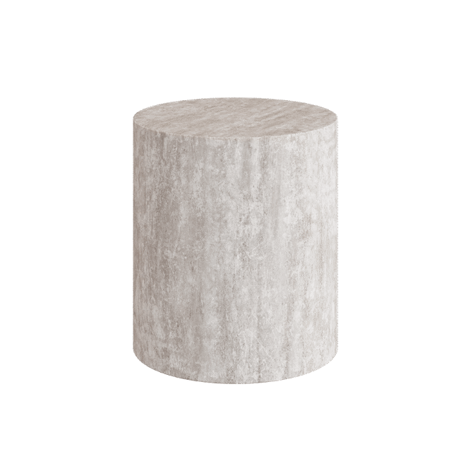 Porto Travertine Side Table, White - Image 3